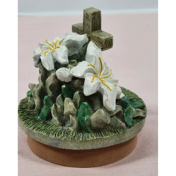 TCR candle topper cross and flowers rare green and white.    8-10 - Picture 6 of 9